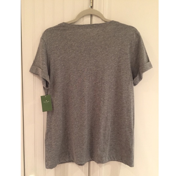 🚫NWT KATE SPADE  Frenchie Tee Bonjour Dog Top M - Picture 2 of 7